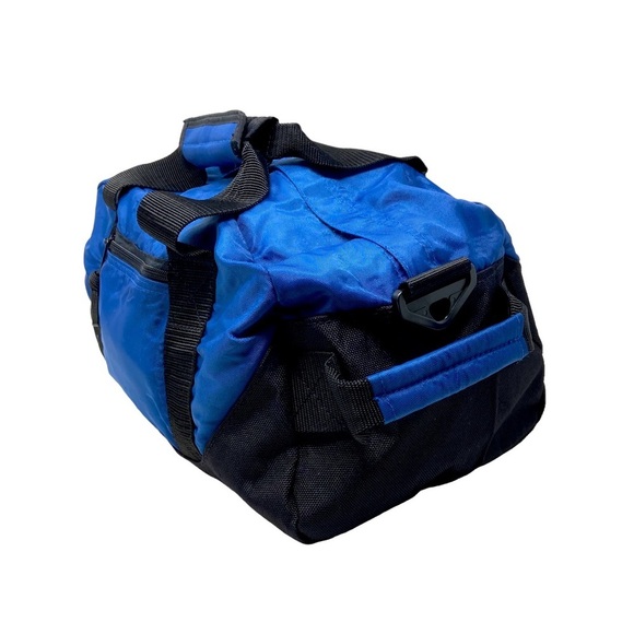 One Dot Source. Medium Blue and Black Two Handle Nylon Duffle Bag - Picture 2 of 10